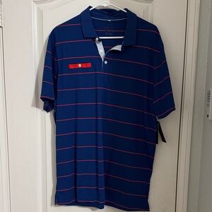 Nike Blue and Red Striped Polo Shirt